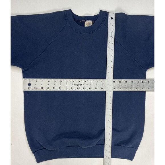 VINTAGE Fruit Of The Loom Blank Sweatshirt Men Medium Blue USA 90s - Picture 5 of 5